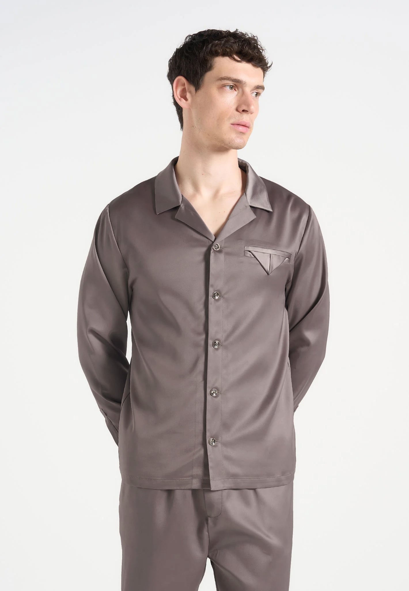 Constant - Satin Overshirt - Taupe