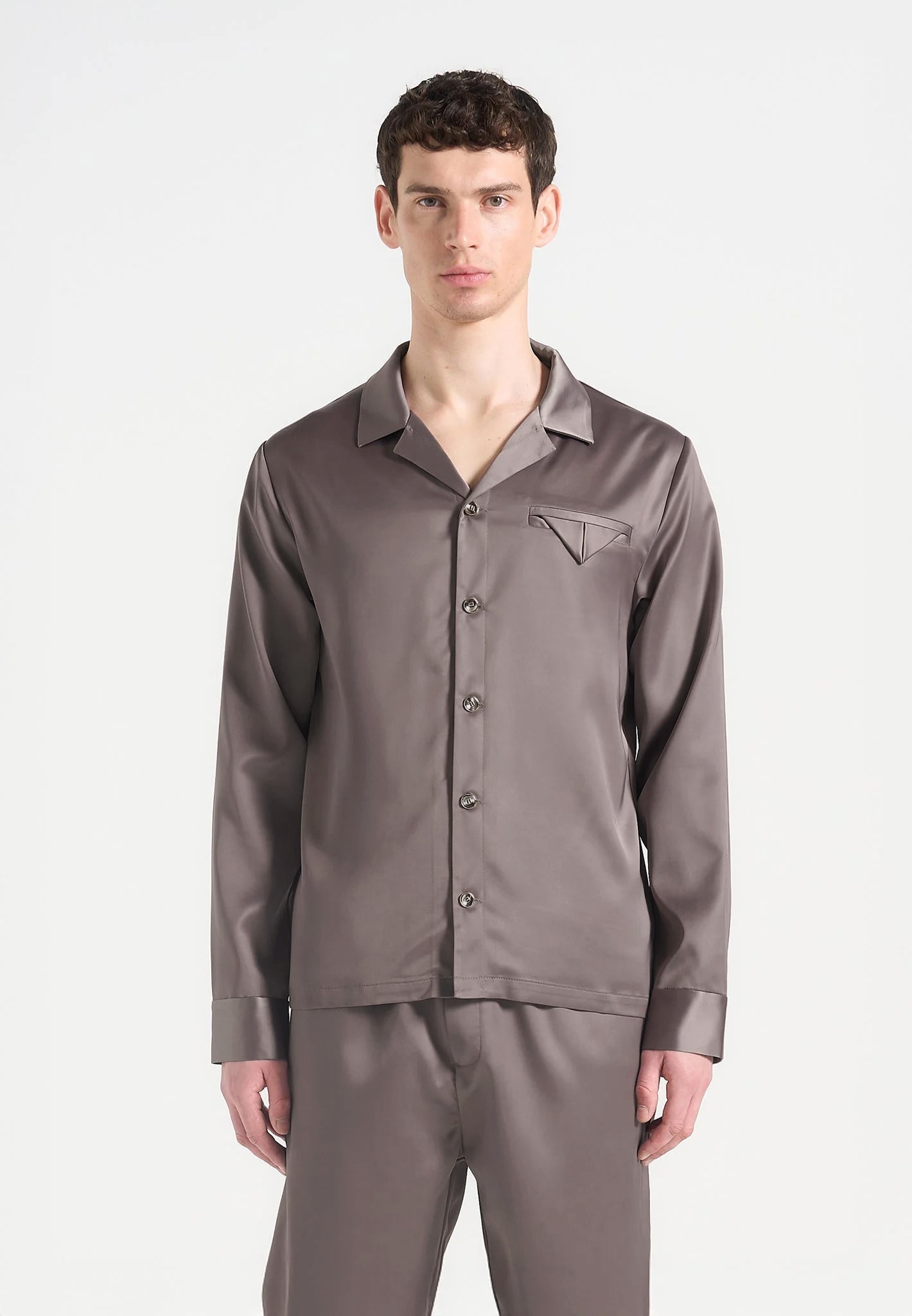 Constant - Satin Overshirt - Taupe