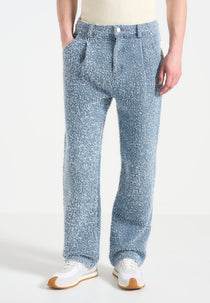 A⁠rnault - Boucle Pleated Denim Jeans - Blue
