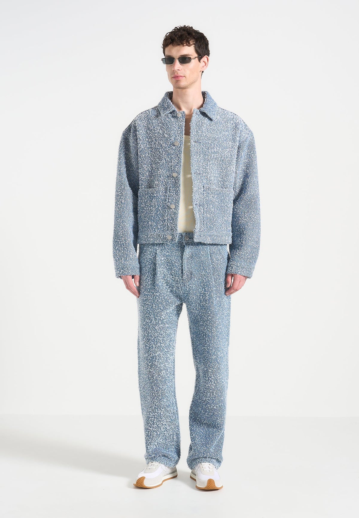 Arnault - Boucle Pleated Denim Jeans - Blue