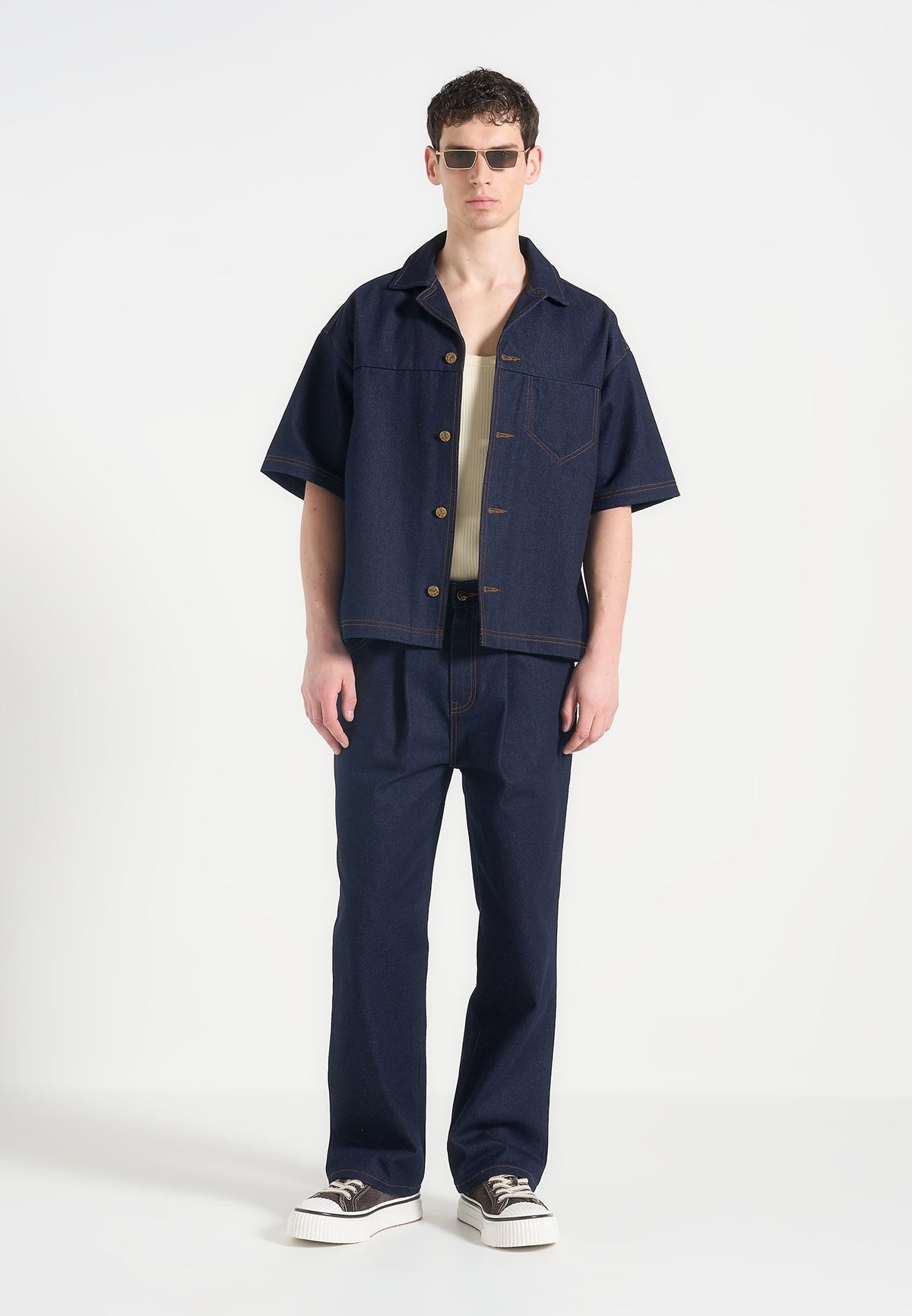 Carl - Boxy Denim Revere Shirt - Indigo