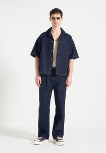 Carl - Boxy Denim Revere Shirt - Indigo