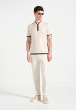 crew-neck-zip-polo-shirt-cream