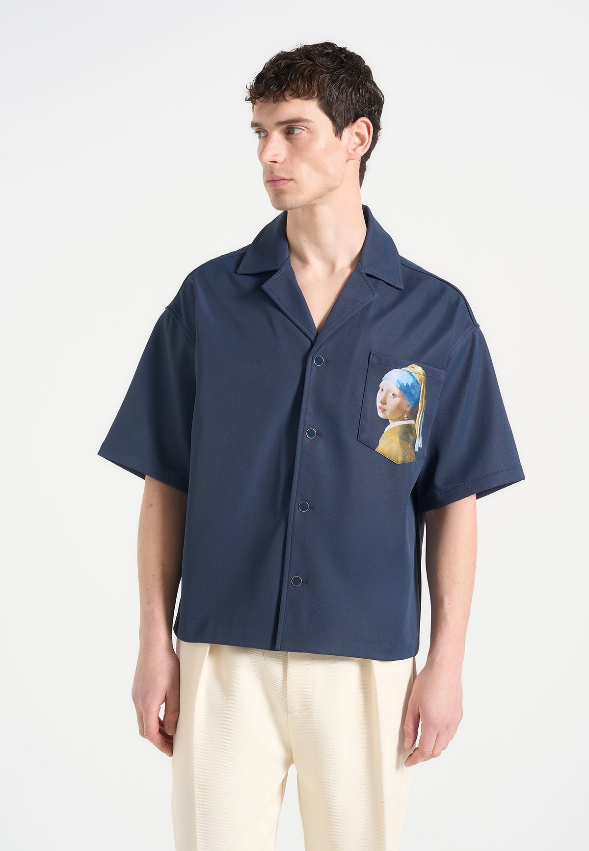 Stephane - "A Girl With A Pearl Earring" Boxy Shirt - Indigo