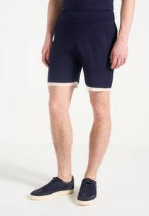 R⁠egis - Contrast Detail Knit Shorts - Navy