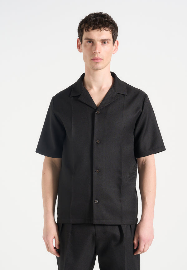 Felix - Tailored Shirt With Crease - Black