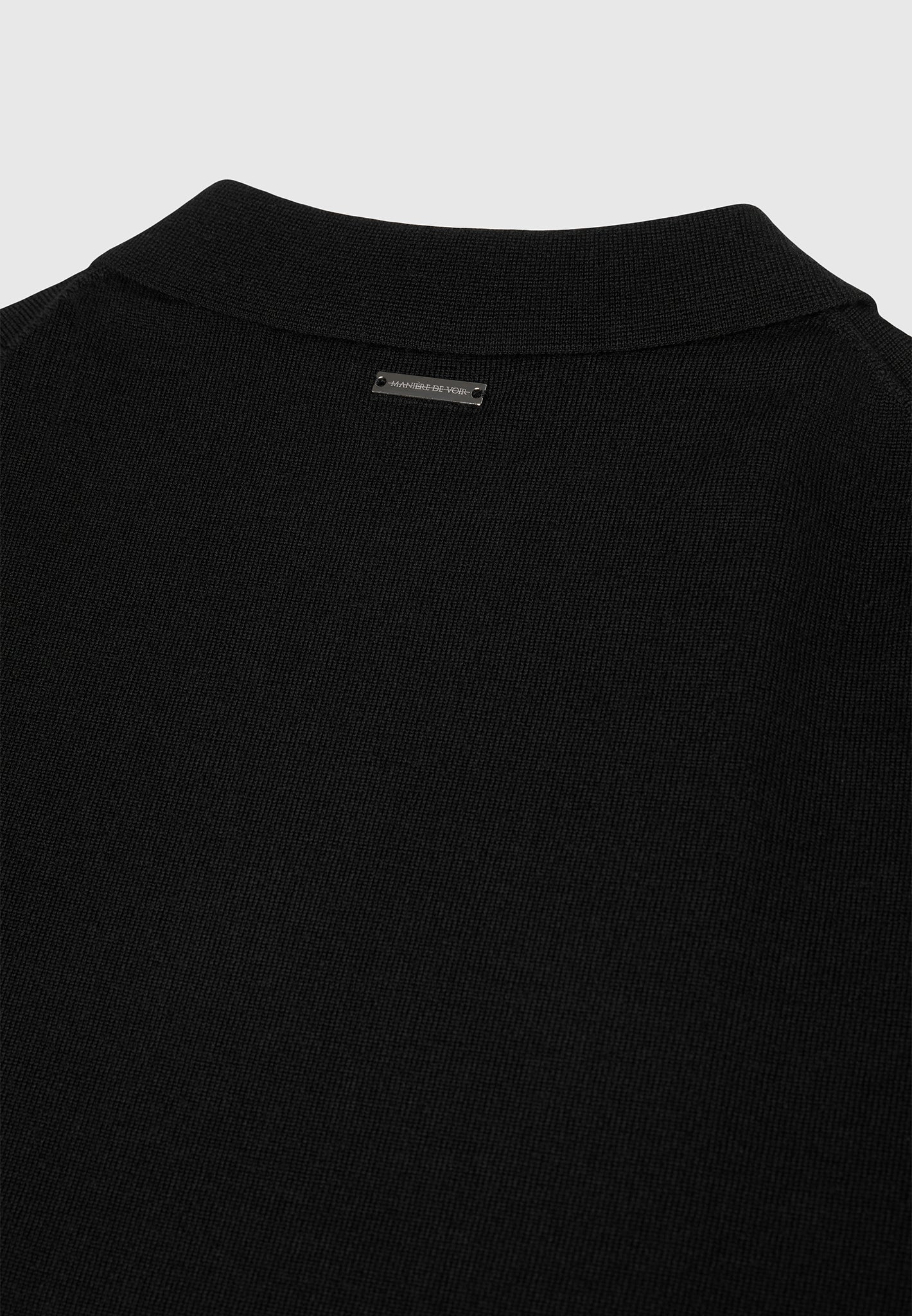 merino-wool-long-sleeve-polo-top-with-zip-black