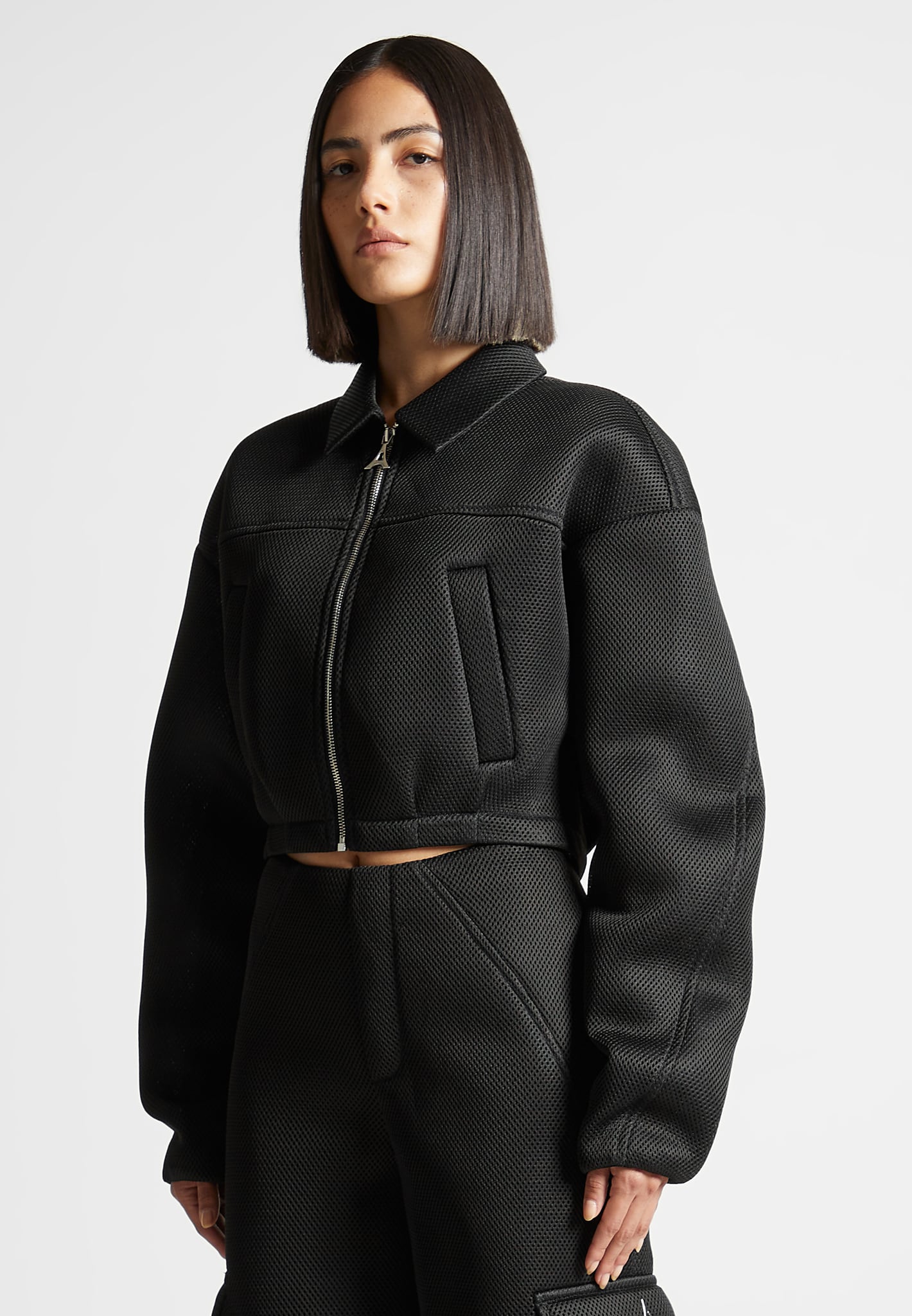 Mesh Bomber Jacket Black Mani re De Voir