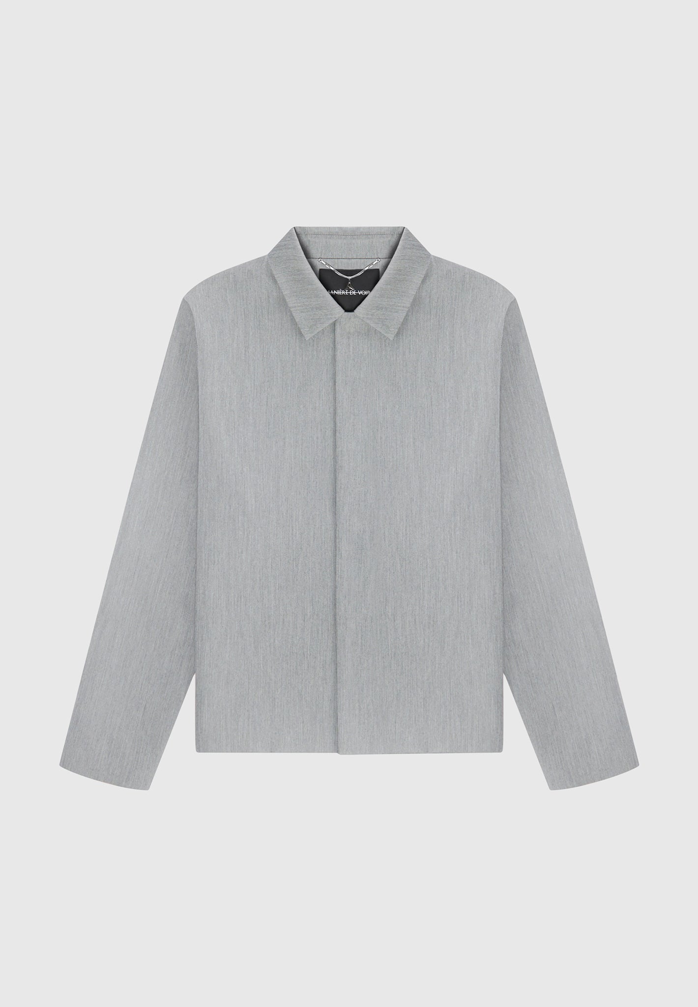 Minimal Boxy Jacket - Light Grey