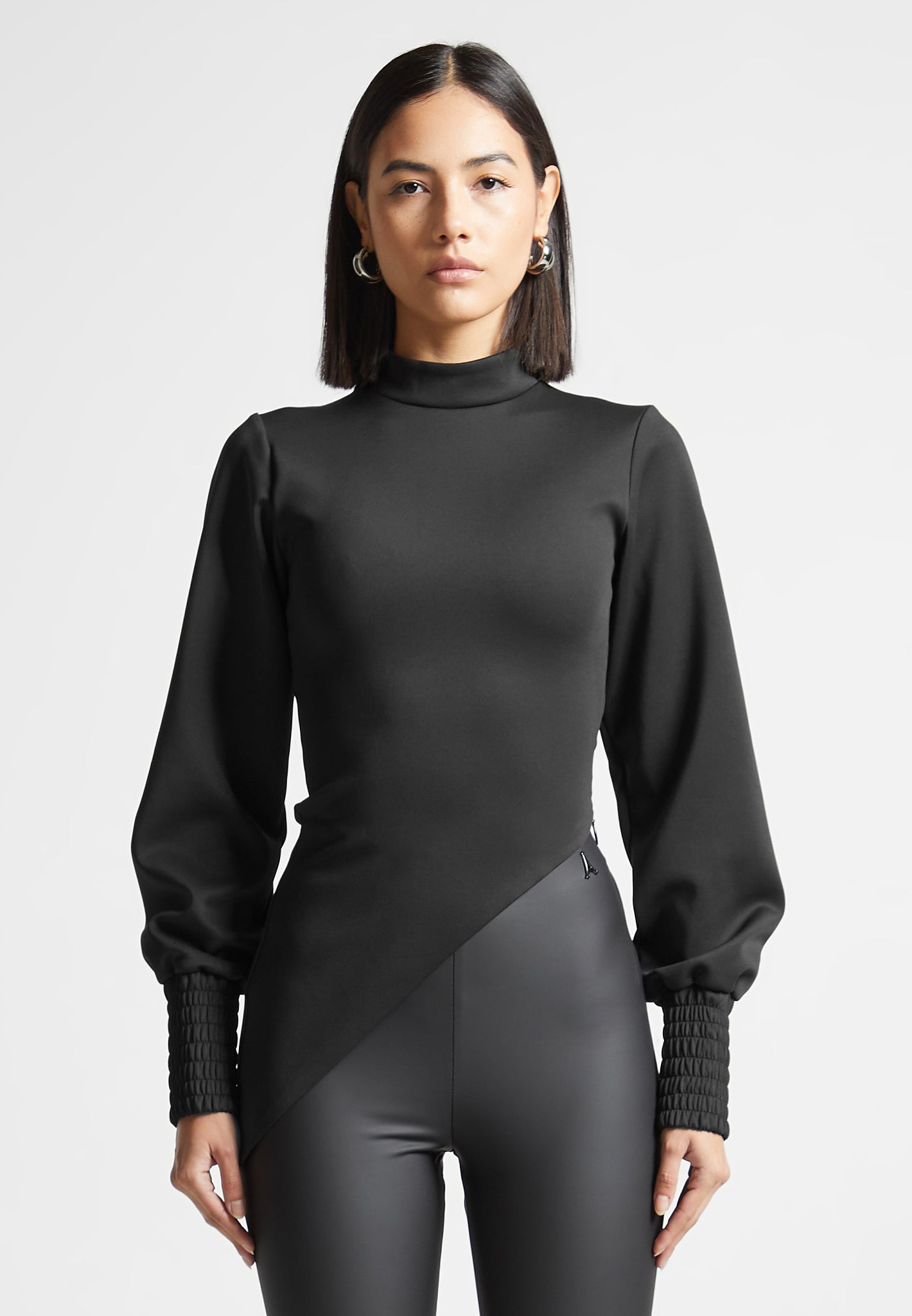 Éternelle Sheer Long Sleeve Bodysuit - Black