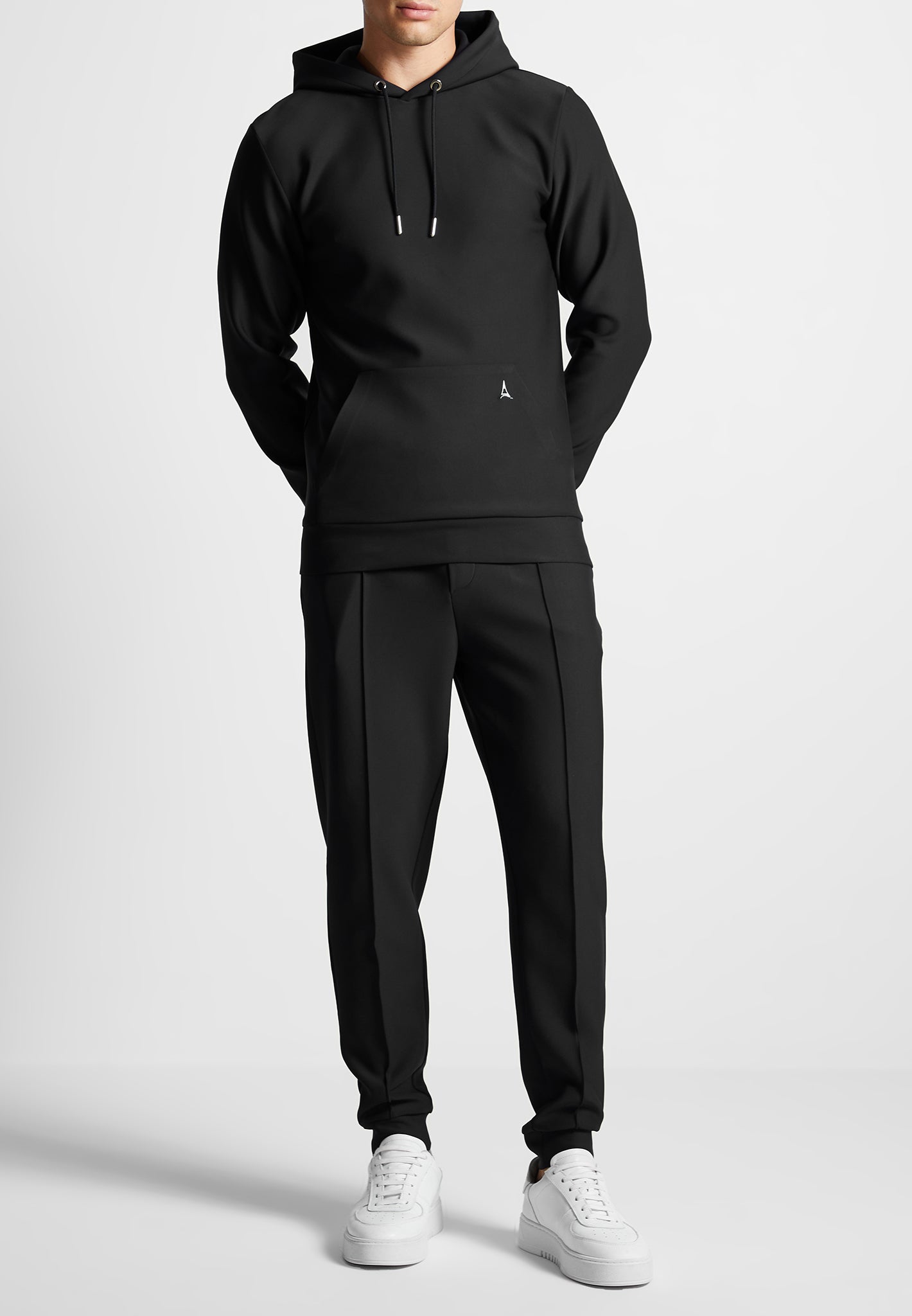 neoprene-tapered-fit-pintuck-joggers-black