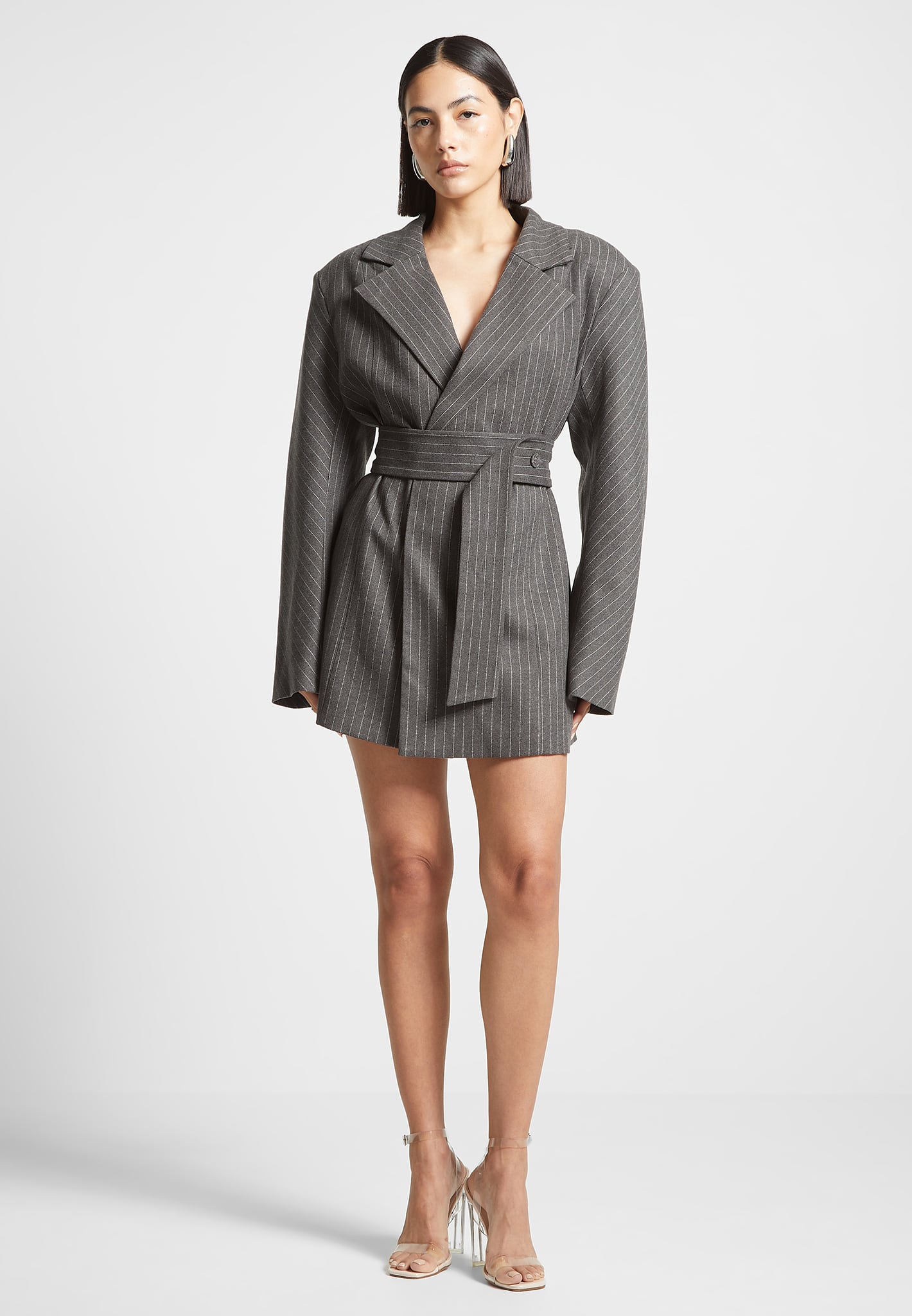 dress with grey blazer Steel Grey Jacket with Black Dress