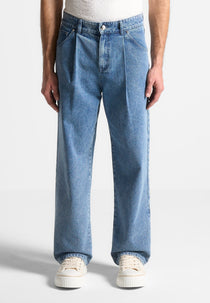 Arnault - Pleated Jeans - Washed Blue