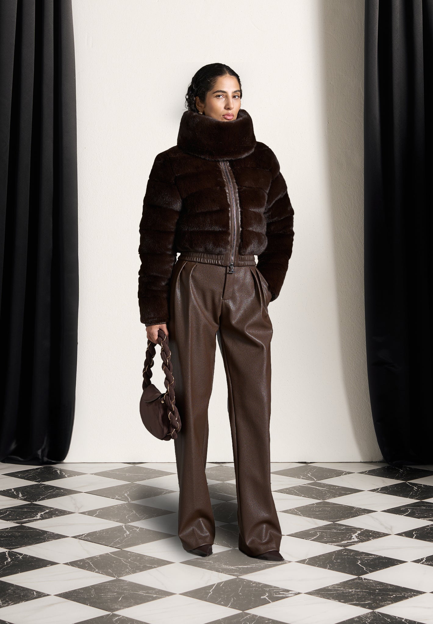 plush-ribbed-jacket-with-neck-scarf-brown
