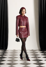 pebbled-leather-mini-skirt-wine-red