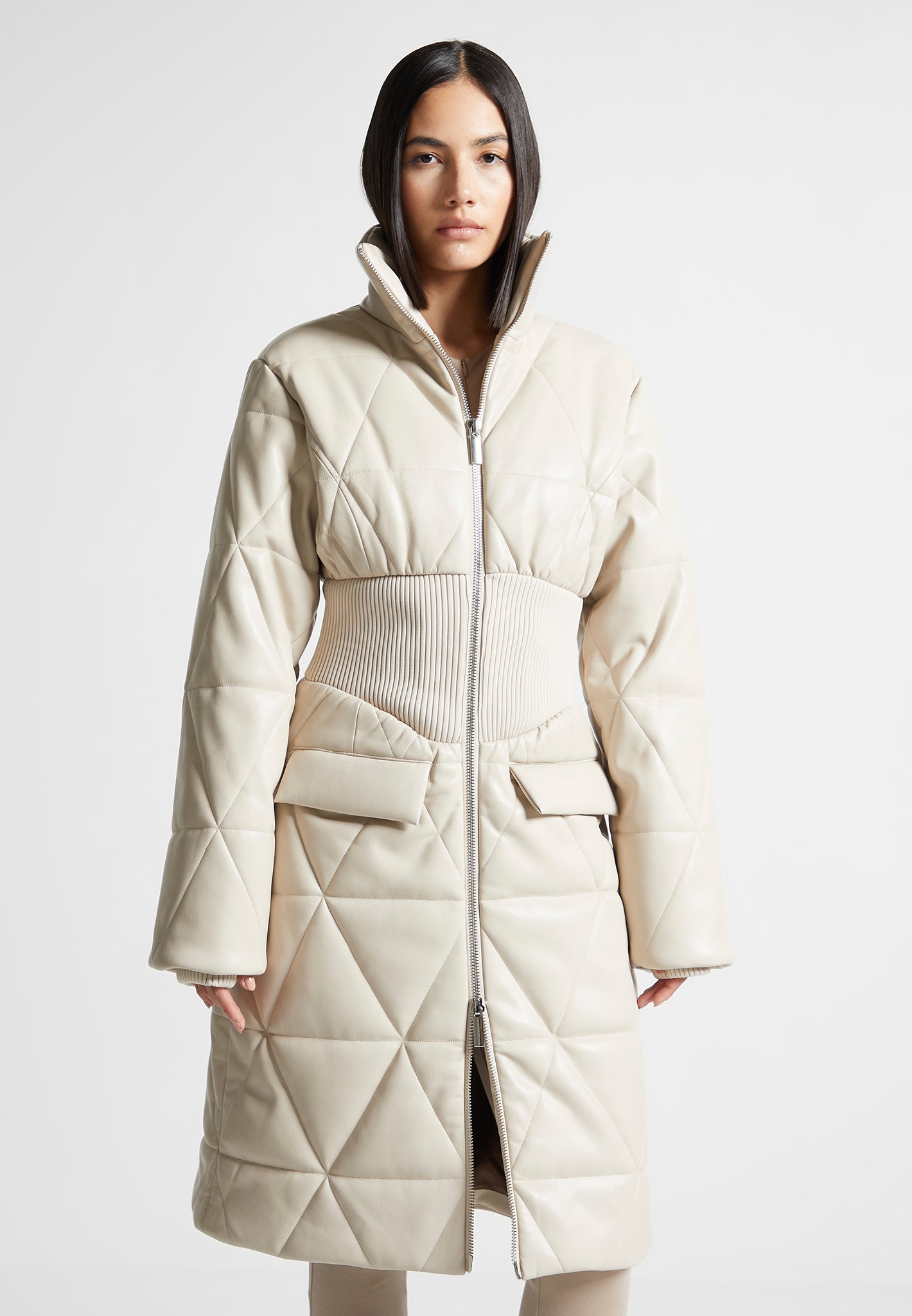 quilted-vegan-leather-longline-corset-coat-beige 