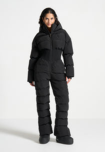 Manya - Ski Suit with Corset Detail - Black