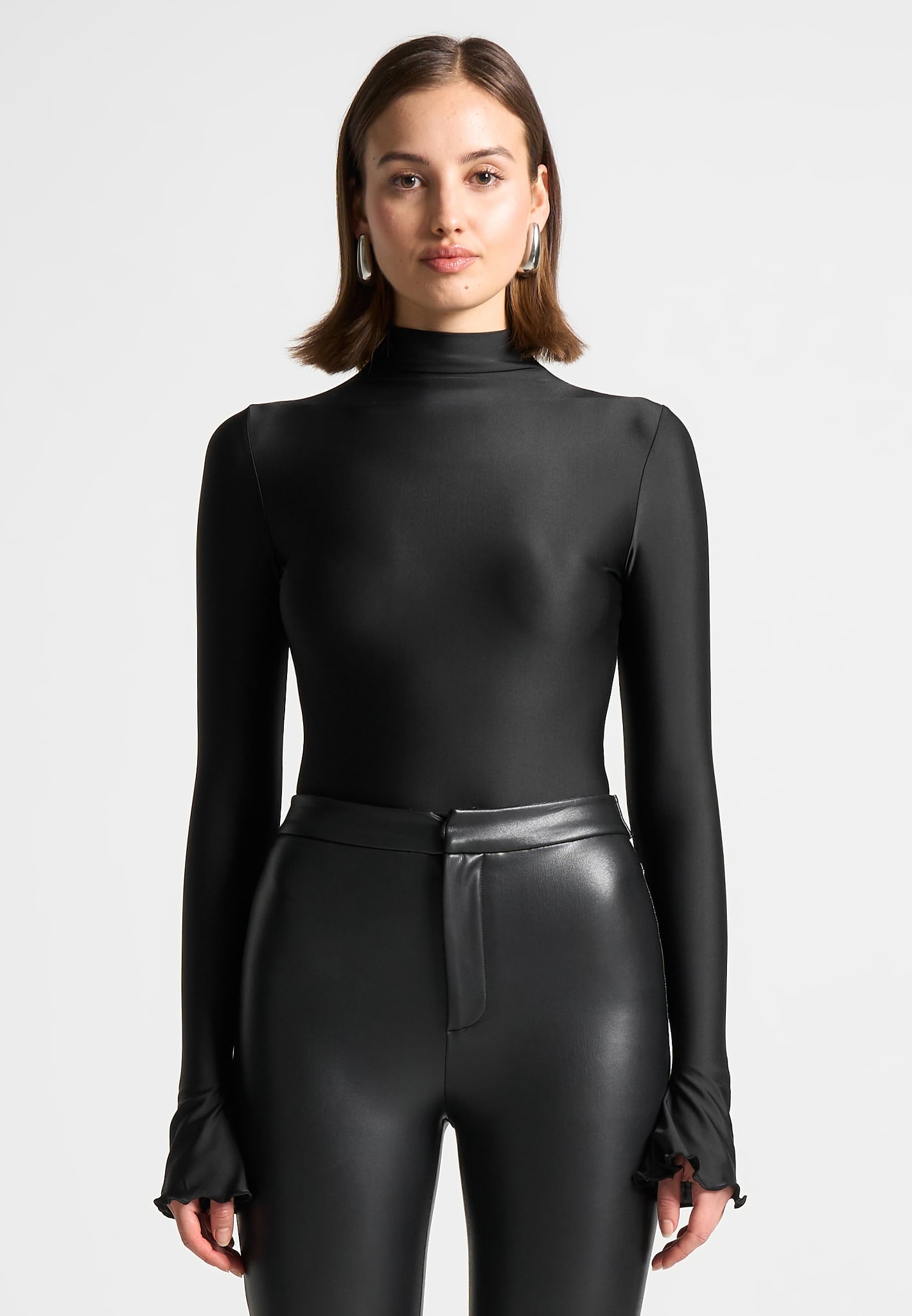 Mock neck bodysuit black hotsell