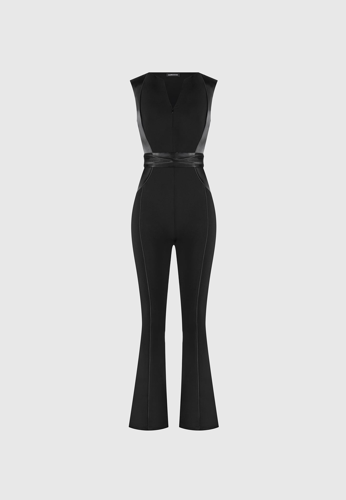 satin-contour-flared-jumpsuit-black