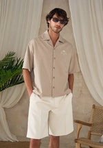 Alexis - Unisex Cote d'Azur Boxy Shirt - Beige