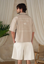 Alexis - Unisex Cote d'Azur Boxy Shirt - Beige