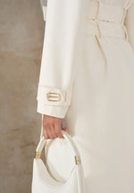 Esther - Trench Coat With Double Belt - White