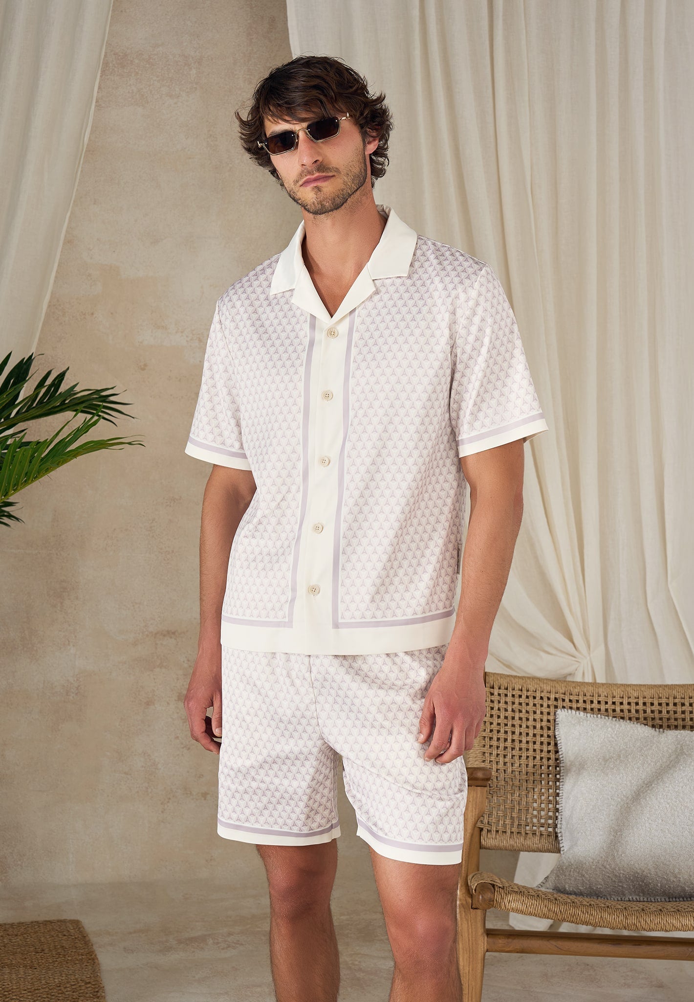 Idriss - Eiffel Monogram Resort Shirt - Cream 