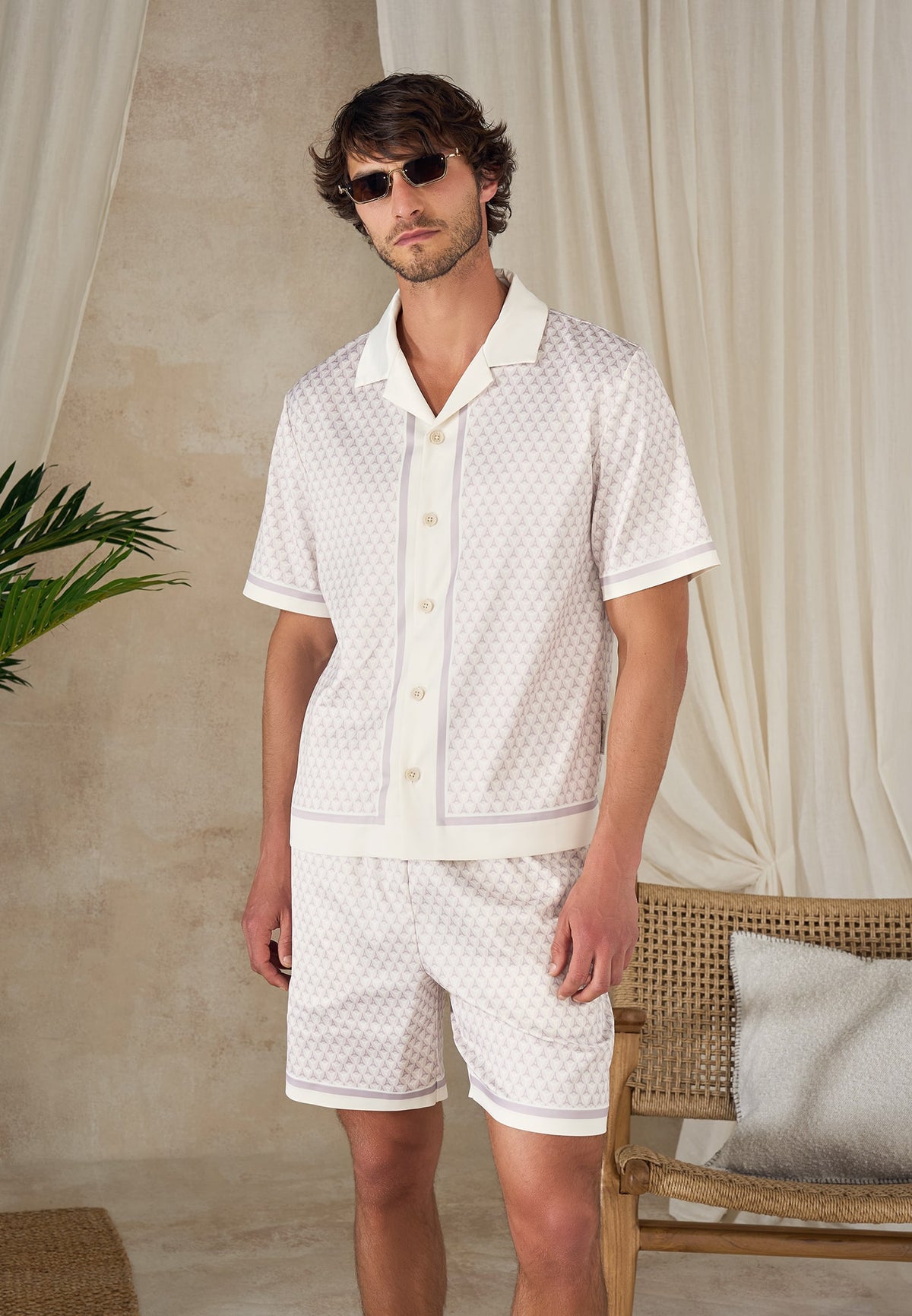 Idriss - Eiffel Monogram Resort Shirt - Cream