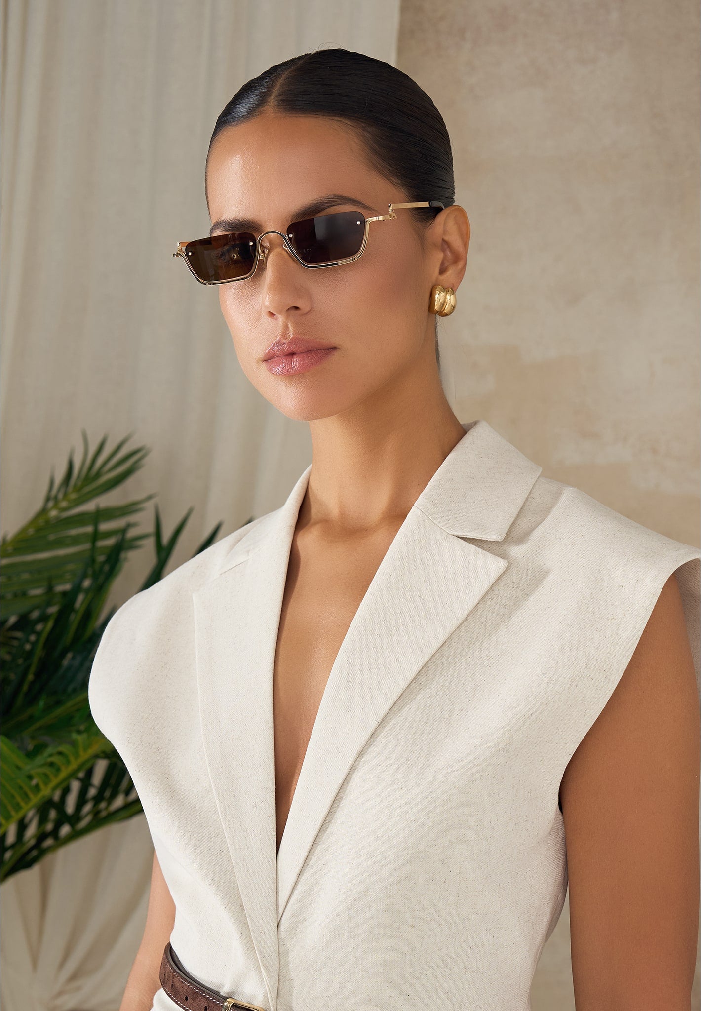 Kai - Frameless Sunglasses - Gold
