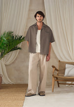 Brook - Unisex Signature Twill Boxy Shirt - Olive