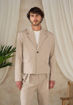 Silas - Tailored Cropped Blazer - Beige