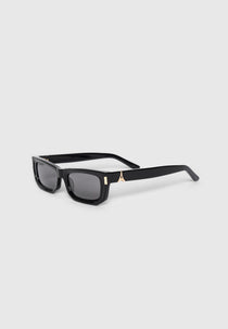 Milan - Curved-Frame Sunglasses - Black