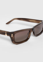 Milan - Curved-Frame Sunglasses - Brown