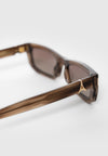 Milan - Curved-Frame Sunglasses - Brown