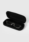 Sacha - Rectangular Frameless Sunglasses - Silver