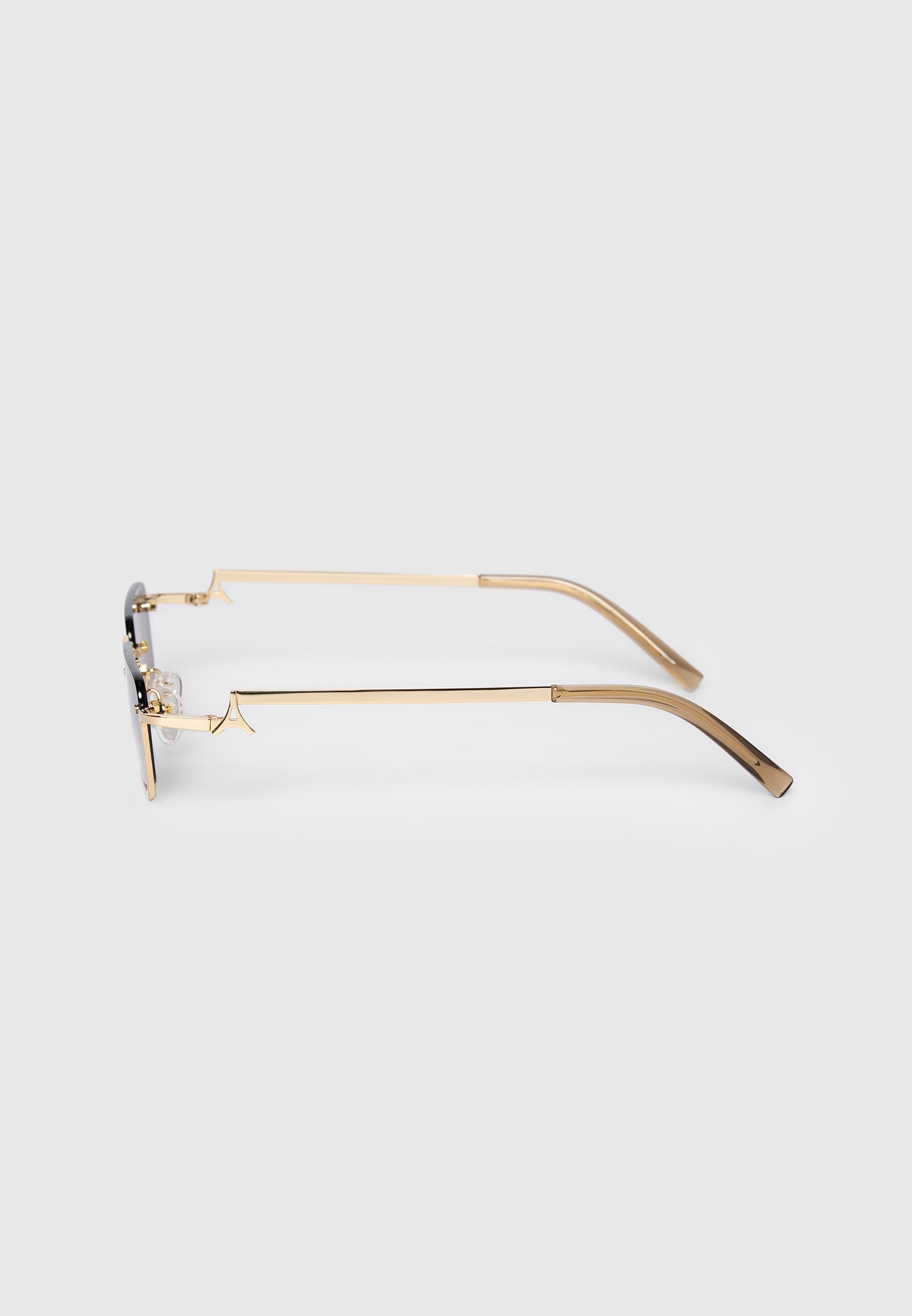 Sacha - Rectangular Frameless Sunglasses - Gold