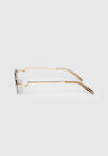 Sacha - Rectangular Frameless Sunglasses - Gold