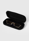 Sacha - Rectangular Frameless Sunglasses - Gold