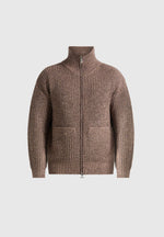 Jamie - Unisex Speckled Wool Zip Through Jacket - Taupe