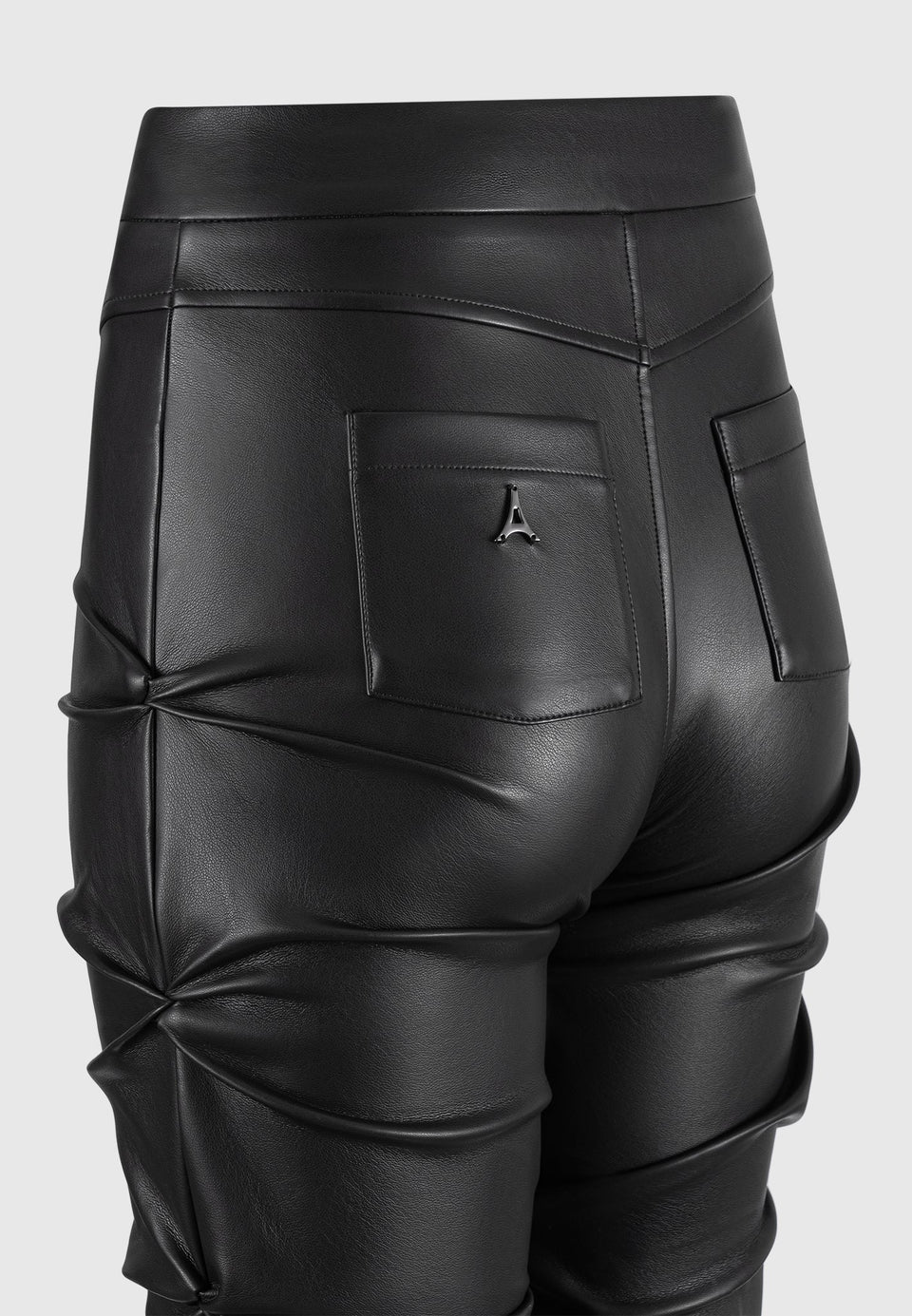 caroline-tacked-leather-fit-and-flare-trousers-black