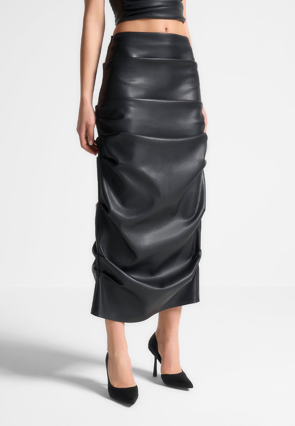 tacked-leather-midaxi-skirt-black