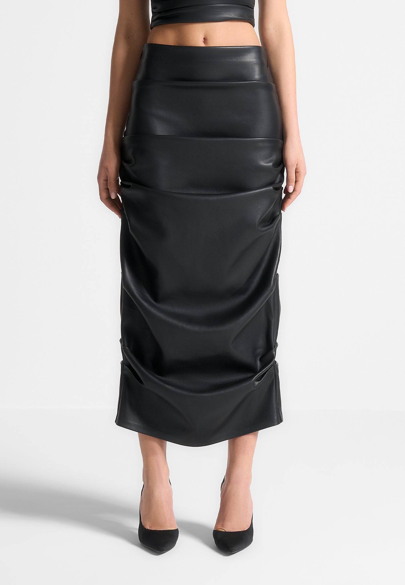 tacked-leather-midaxi-skirt-black