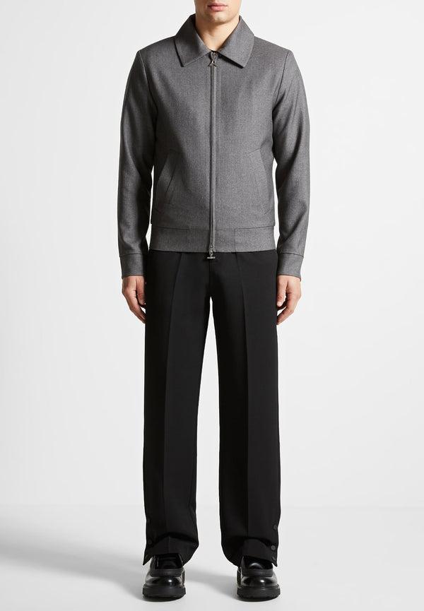 Roger - Tailored Harrington Jacket - Grey