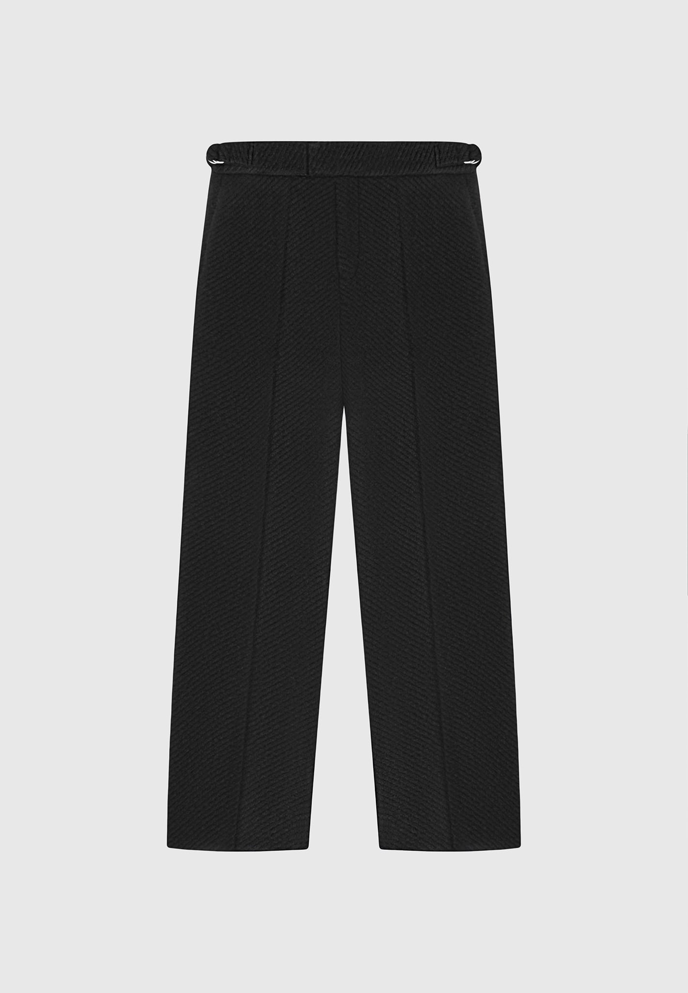 Tailored Wool Twill Trousers  - Black
