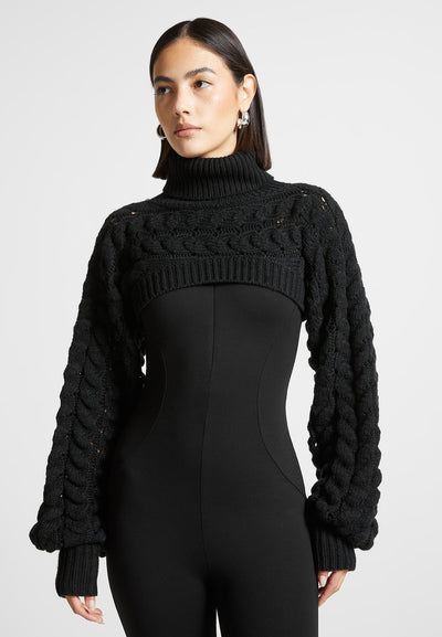 turtleneck-cable-knit-arm-warmers-black