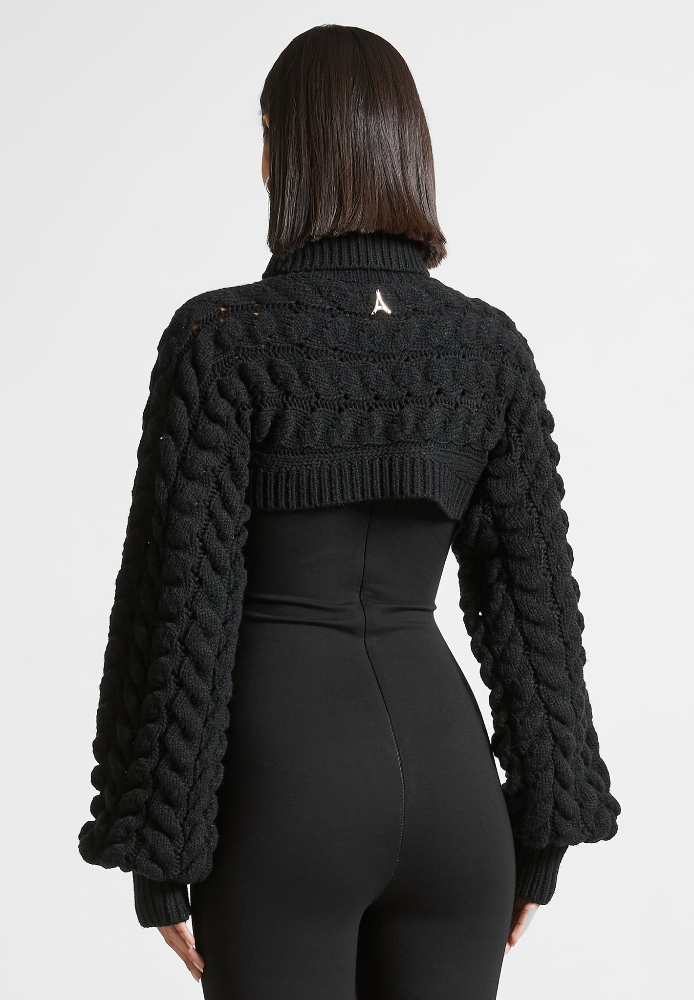 turtleneck-cable-knit-arm-warmers-black