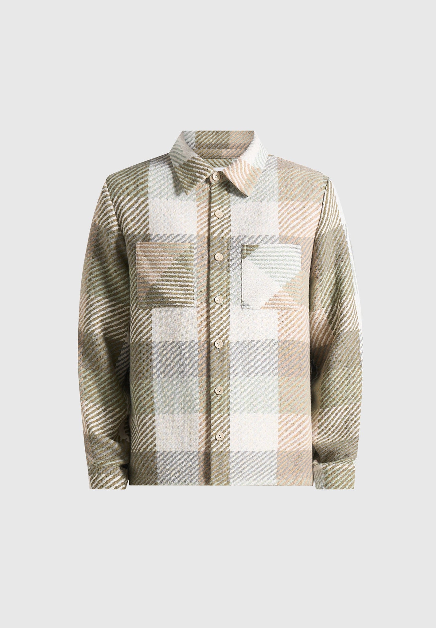 Rune - Unisex Check Overshirt - Sage