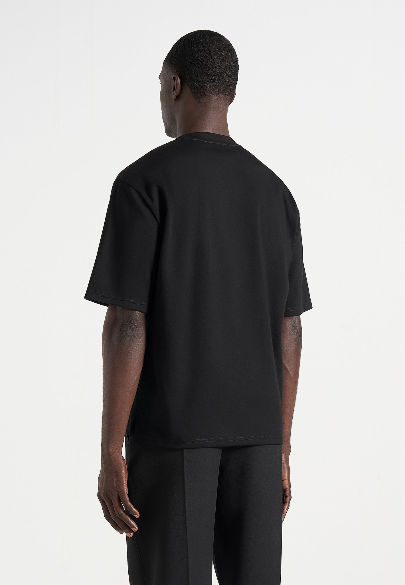 TS008 - Unisex Floral Eiffel Cotton T-Shirt - Black