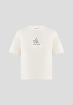 TS008 - Unisex Floral Eiffel Cotton T-Shirt - Cream