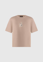 TS008 - Unisex Floral Eiffel Cotton T-Shirt - Taupe